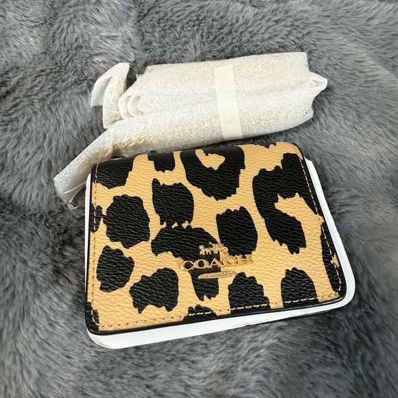 Coach Black and Tan Animal Print Wallet - Picture 1 of 5